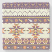 Kleurig aztec-patroon stenen onderzetter (Voorkant)