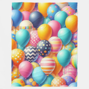 Kleurig ballonpatroon fleece deken