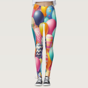Kleurig ballonpatroon leggings