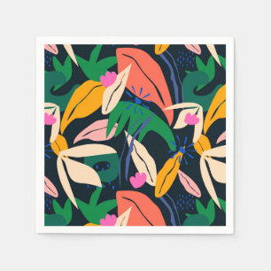 Kleurig bladpatroon servet