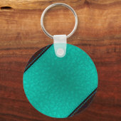 Kleurig blauw met opschrift Diagonaal lederen stre Sleutelhanger (Voorkant)