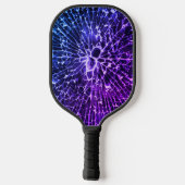 Kleurig blauw Paars verbrijzend gebroken glazen on Pickleball Paddle (Achterkant)