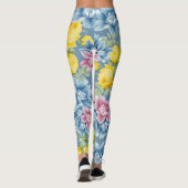 Kleurig blauw roos patroon zomermode trendy leggings (Achterkant)