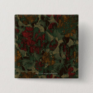 Kleurig bloemenkruitpatroon vierkante button 5,1 cm