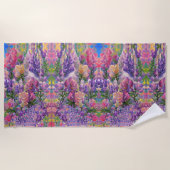 kleurig bloemetjesabstract ontwerp strandlaken (Voorkant)