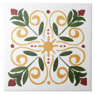 Kleurig bloemontwerp tegeltje