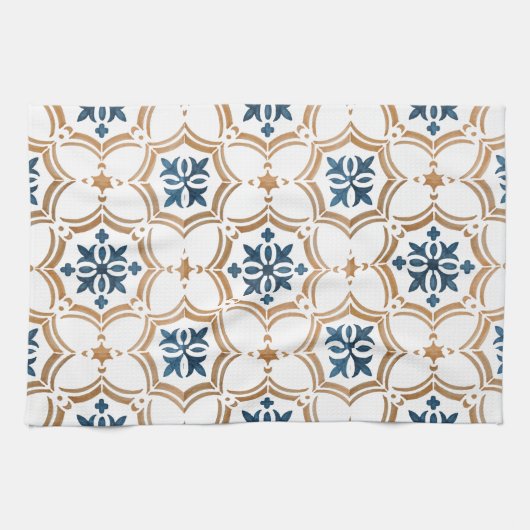 Kleurig bloemontwerp theedoek (Horizontaal)