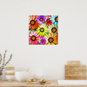 Kleurig bloemontwerp voor gerbera poster (Keuken)