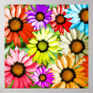 Kleurig bloemontwerp voor gerbera poster