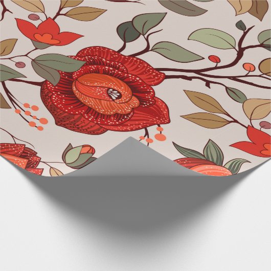 Kleurig bloempatroon. Behangselpapier met grote wa Cadeaupapier (Hoek)