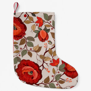 Kleurig bloempatroon. Behangselpapier met grote wa Kleine Kerstsok