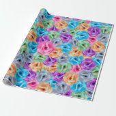 kleurig bloempatroon cadeaupapier (Uitgerold)