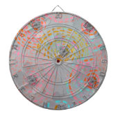 Kleurig bloempatroon met stippellijnen dartbord (Voorkant)