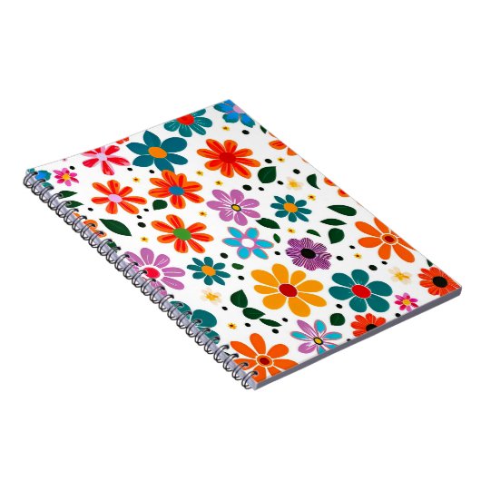 Kleurig bloempatroon notitieboek (Rechterzijde)