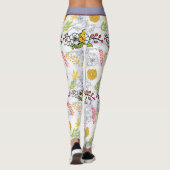 Kleurig botanisch floreel patroon gepersonaliseerd leggings (Achterkant)