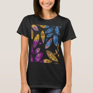 Kleurig botanisch olievloerpatroon t-shirt