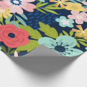 Kleurig botanisch patroon cadeaupapier (Hoek)