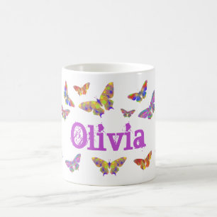 Kleurig Butterfly-patroon gepersonaliseerd Koffiemok