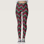 Kleurig chevron zigzag patroon leggings (Voorkant)
