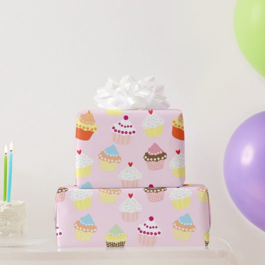 Kleurig Cupcakes — omslagpapier Cadeaupapier (Feestgeschenken)