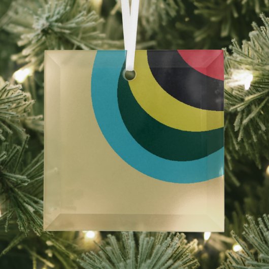 Kleurig curvepatroon glas ornament (Insitu)