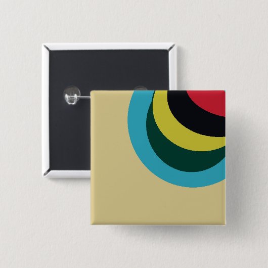 Kleurig curvepatroon vierkante button 5,1 cm (Voorkant /achterkant)