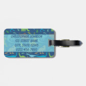 Kleurig Dinosaur Persoonlijk adres Bagagelabel (Achterkant horizontaal)