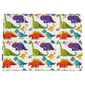 Kleurig dinosauripatroon groot cadeauzakje (Voorkant)
