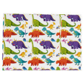 Kleurig dinosauripatroon groot cadeauzakje (Achterkant)