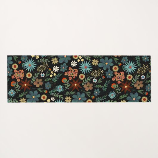 kleurig Ditsy Floral Black design Yogamat (Achterkant (horizontaal))