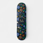 kleurig Ditsy Floral Blue Design Skateboard (Voorkant)
