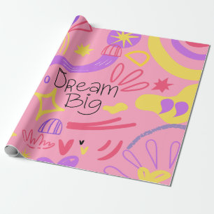 Kleurig Doodle Patroon met Inspiration Quote Cadeaupapier