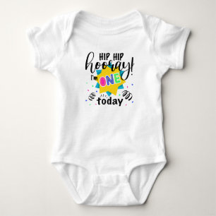 Kleurig Eerste Verjaardag Baby Jersey Bodysuit