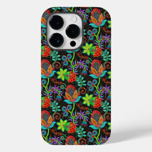 Kleurig exotische bloemen patroon, glazen kralen Case-Mate iPhone case (Achterkant)