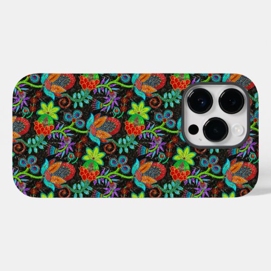 Kleurig exotische bloemen patroon, glazen kralen Case-Mate iPhone case (Achterkant (horizontaal))