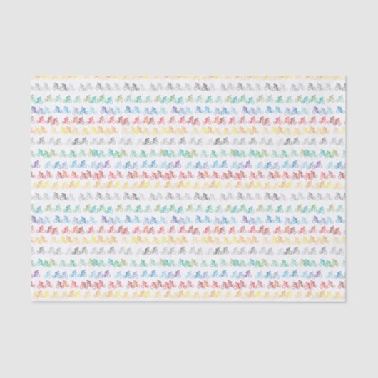 Kleurig fietspatroon op wit tissuepapier (Voorkant)