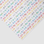 Kleurig fietspatroon op wit tissuepapier (Detail)