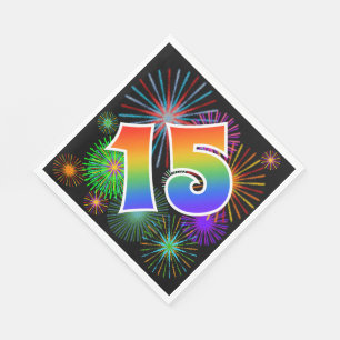 Kleurig Fireworks + Rainboogpatroon "15" Event # Servet