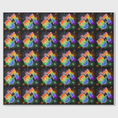 Kleurig Fireworks + Rainboogpatroon "37" Event # Cadeaupapier (Vlak)