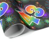 Kleurig Fireworks + Rainboogpatroon "43" Event # Cadeaupapier (Rol Hoek)