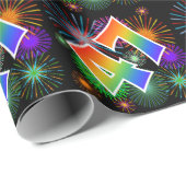 Kleurig Fireworks + Rainboogpatroon "47" Event # Cadeaupapier (Rol Hoek)