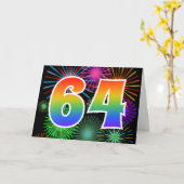 Kleurig Fireworks + Rainboogpatroon "64" Event # Kaart (Gele Bloem)