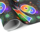 Kleurig Fireworks + Rainboogpatroon "79" Event # Cadeaupapier (Rol Hoek)