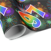Kleurig Fireworks + Rainboogpatroon "97" Event # Cadeaupapier (Rol Hoek)