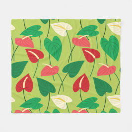 Kleurig flamingo bloespatroon fleece deken