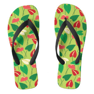 Kleurig flamingo bloespatroon teenslippers