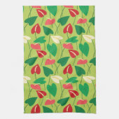 Kleurig flamingo bloespatroon theedoek (Verticaal)