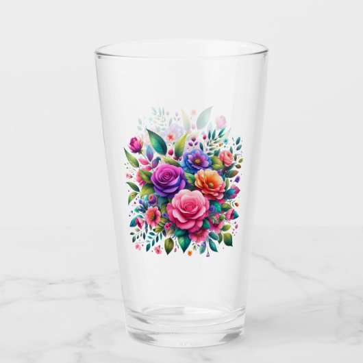 Kleurig Floral design Glas (Voorkant)