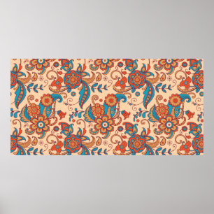 Kleurig floreel naadloos patroon poster