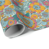Kleurig floreel patroon cadeaupapier (Rol Hoek)